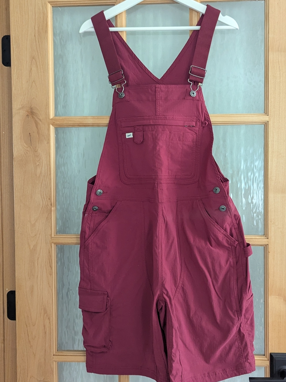 Duluth Trading Co Burgundy Short Overalls